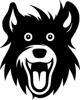 Dog, Black and White Vector illustration