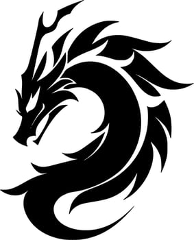 Dragon, Minimalist and Simple Silhouette - Vector illustration