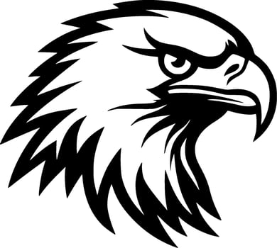 Eagle, Black and White Vector illustration