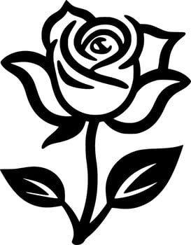 Flower - Black and White Isolated Icon - Vector illustration