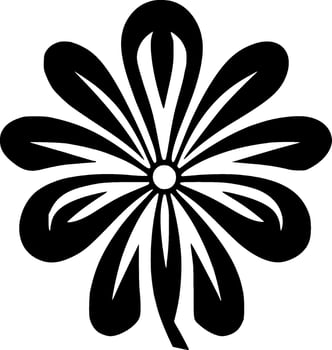 Flower - Black and White Isolated Icon - Vector illustration