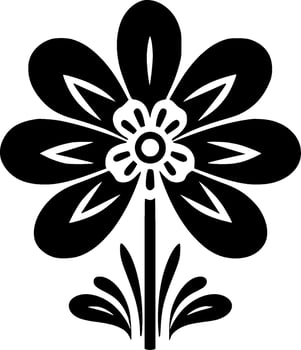 Flower, Black and White Vector illustration