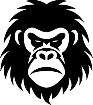 Gorilla, Minimalist and Simple Silhouette - Vector illustration