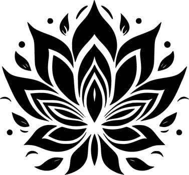 Mandala, Black and White Vector illustration