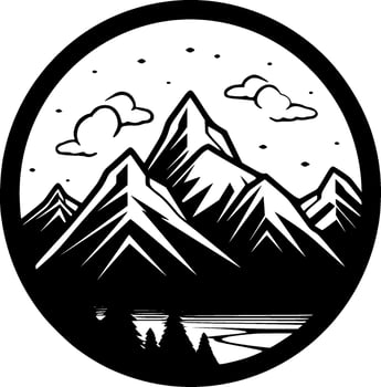 Mountains - Minimalist and Flat Logo - Vector illustration