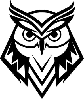Owl - Black and White Isolated Icon - Vector illustration