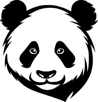 Panda - Black and White Isolated Icon - Vector illustration
