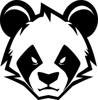 Panda, Black and White Vector illustration