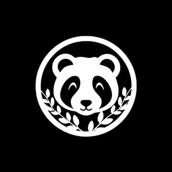 Panda, Black and White Vector illustration