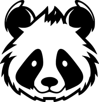 Panda - Black and White Isolated Icon - Vector illustration