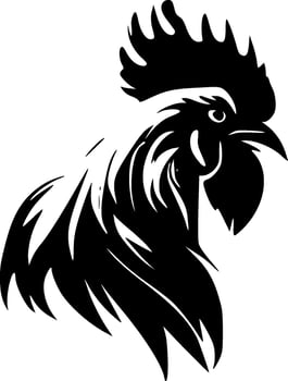 Rooster, Minimalist and Simple Silhouette - Vector illustration