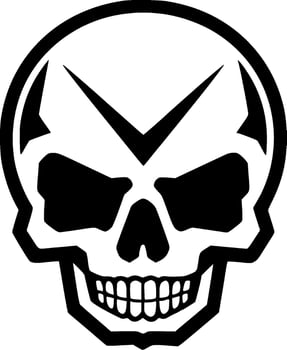 Skull, Black and White Vector illustration