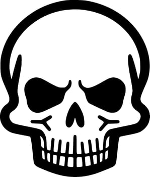 Skull - Black and White Isolated Icon - Vector illustration