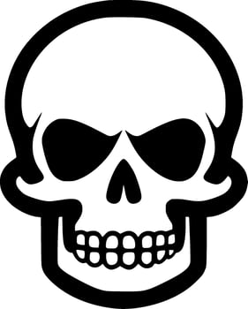 Skull, Minimalist and Simple Silhouette - Vector illustration