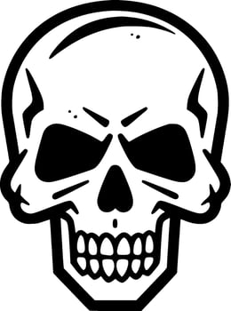 Skull, Black and White Vector illustration