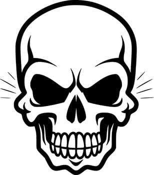 Skull, Black and White Vector illustration