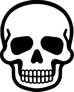 Skull - Black and White Isolated Icon - Vector illustration