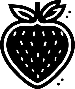 Strawberry - Black and White Isolated Icon - Vector illustration
