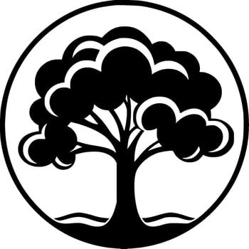 Tree, Minimalist and Simple Silhouette - Vector illustration