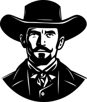 Western, Black and White Vector illustration
