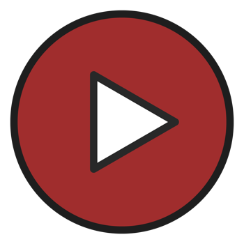 Modern video play button icon png