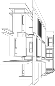 3D illustration of residential project vector
