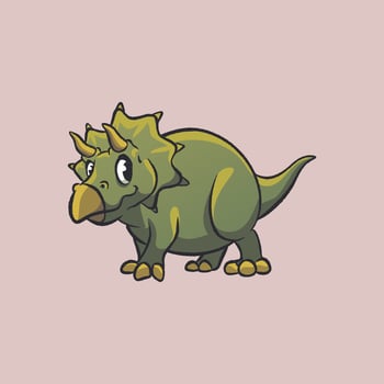 Clipart Triceratop for Sticker vector
