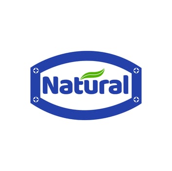Natural typography vector icon with blue and green color.
