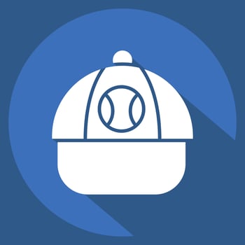 Icon Baseball Cap. related to Baseball symbol. long shadow style. simple design editable. simple illustration vector