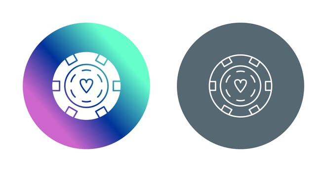 Unique Poker Chips Vector Icon