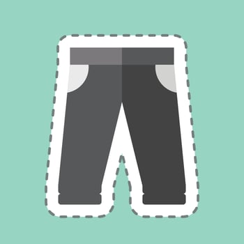 Sticker line cut Baseball Pants. related to Baseball symbol. simple design editable. simple illustration vector