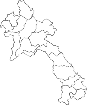Map of Laos with detailed country map, line map. png