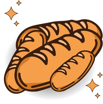 vector sweet bread sweet food, sweet bread, sponge cake, cream cake, for icon, bread illustration