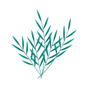 Vector botanical leaf doodle wildflower line art
