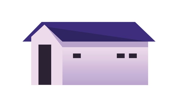 Vector building isolated, garage, shed cartoon illustration