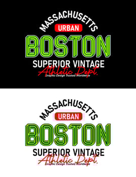Boston Massachusetts urban sports line typeface, for print on t shirts etc. vector