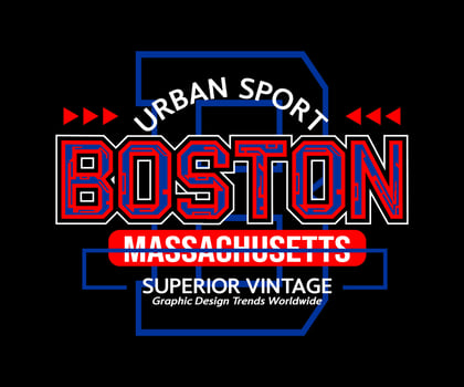 Boston Massachusetts urban style techno typeface, for print on t shirts etc. vector