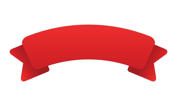 Vector red ribbon on white background.