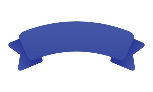 Vector blue ribbon on white background.