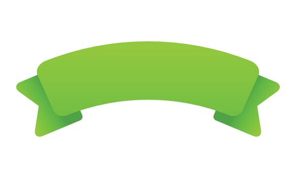 Vector green ribbon on white background.