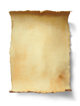 medieval old parchment Scroll, PNG isolated paper background with real transparent shadow