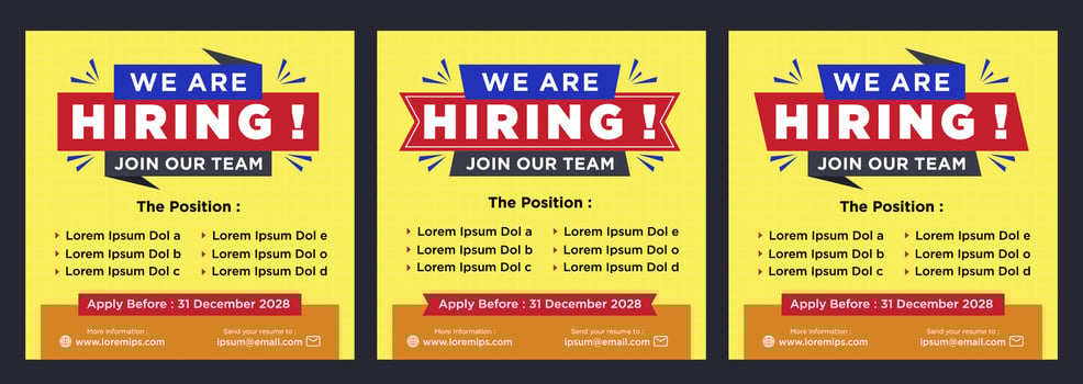 We are hiring social media post promotion vector
