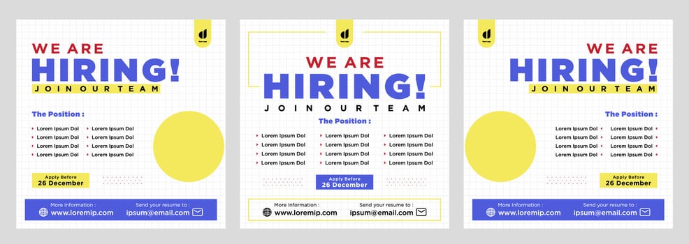 We are hiring social media post promotion vector
