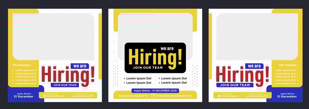 We are hiring social media post promotion vector