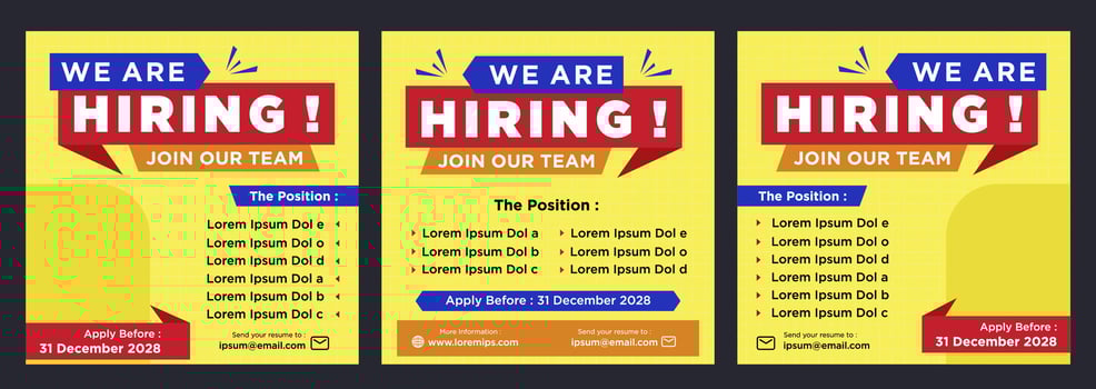 We are hiring social media post promotion vector