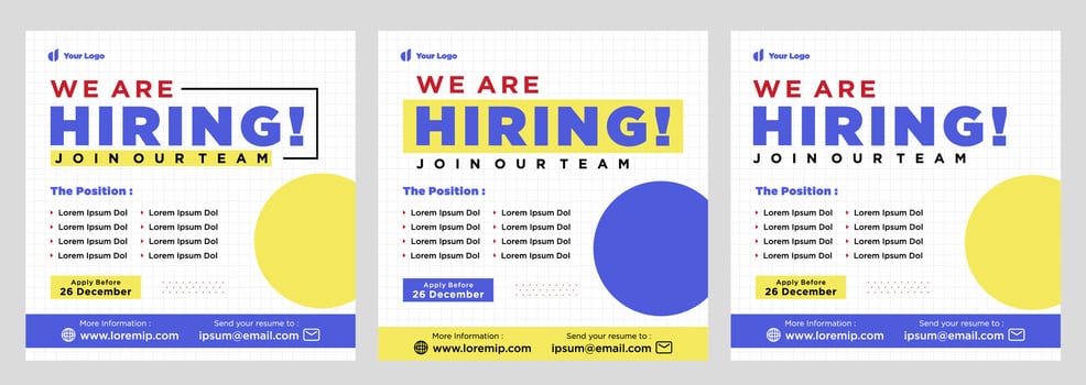 We are hiring social media post promotion vector