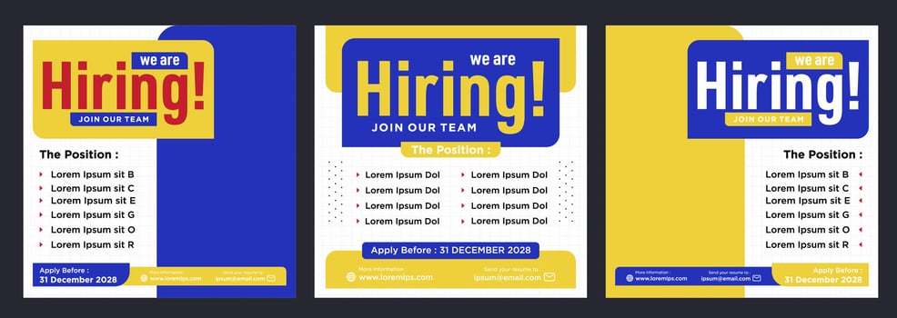 We are hiring social media post promotion vector