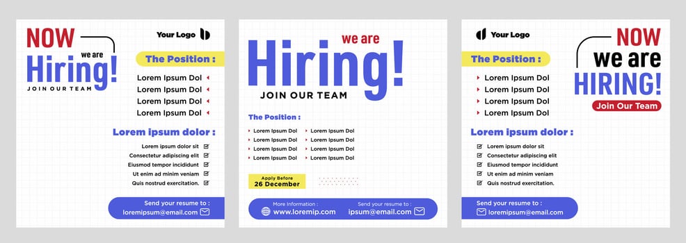 We are hiring social media post promotion vector