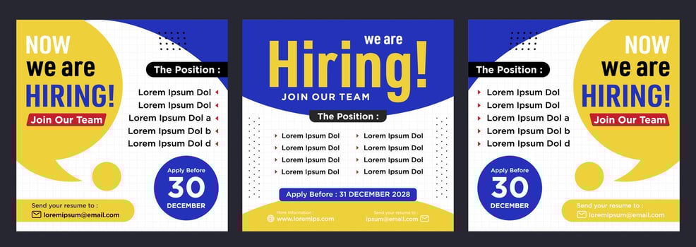 We are hiring social media post promotion vector
