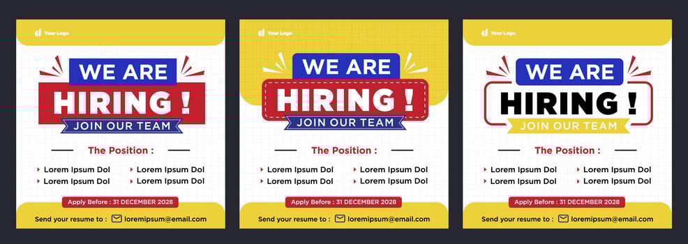 We are hiring social media post promotion vector